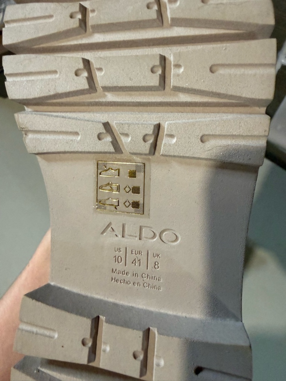 Aldo Grey Big Act Chunky Platform Boots - Picture 5 of 5